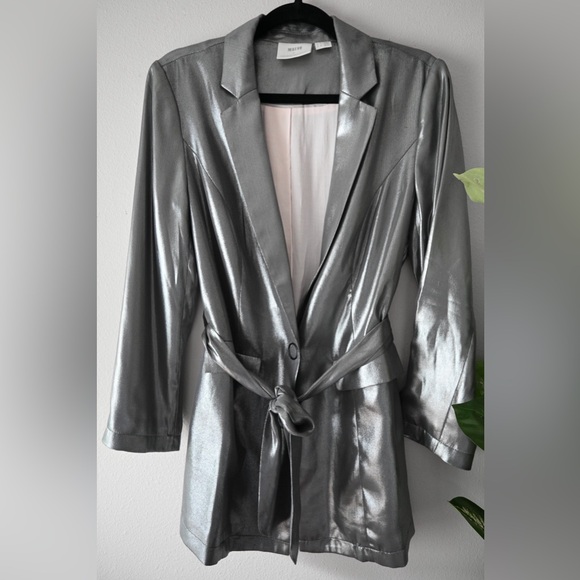 Maeve by Anthropologie Longline Metallic Blazer - Picture 4 of 8